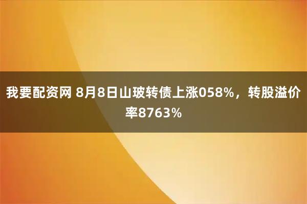 我要配资网 8月8日山玻转债上涨058%，转股溢价率8763%